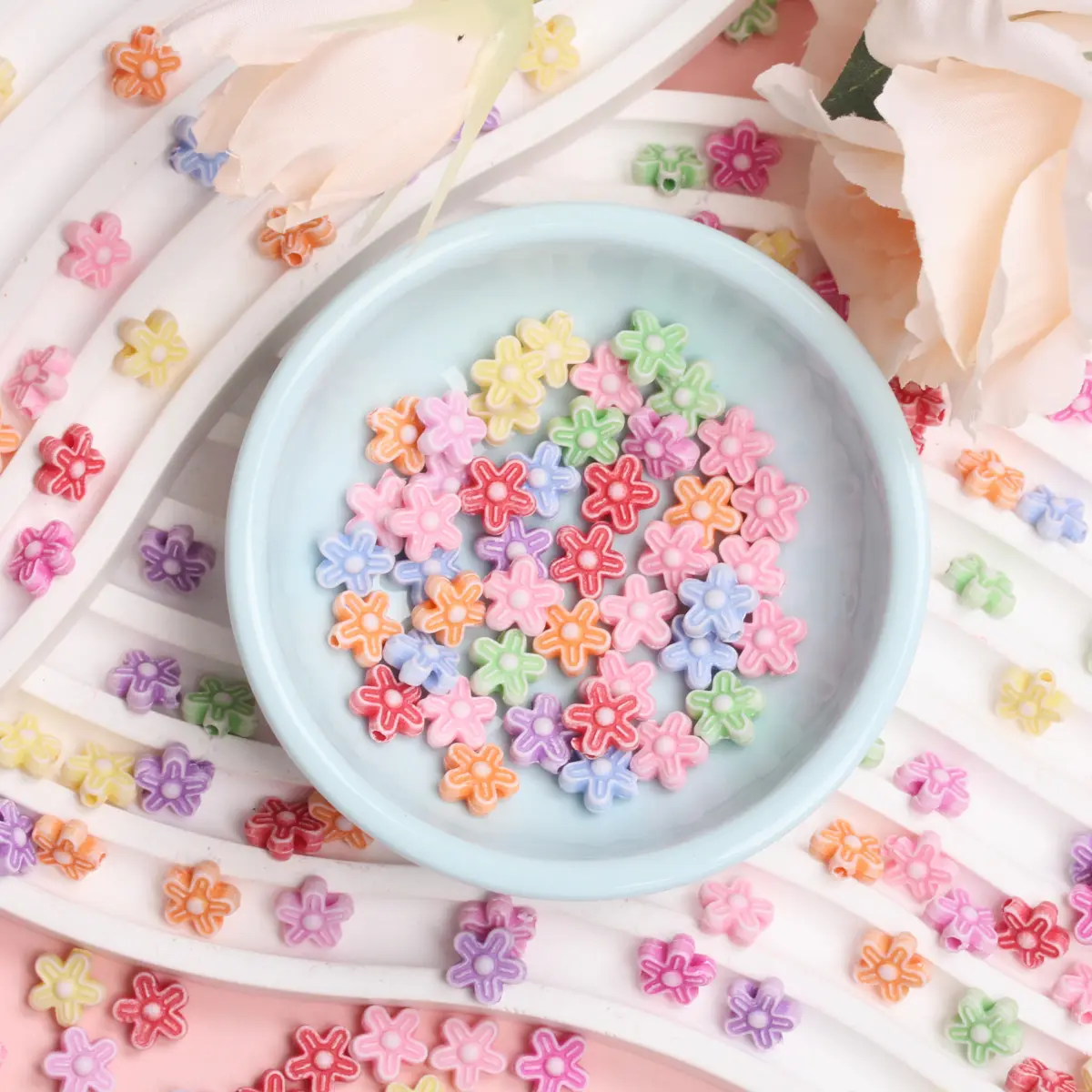 10/20/40Pcs Flower Moon Shell Multicolor Loose Beads For Jewelry Makings DIY Craft Necklace Bracelet Earrings Pendant Wholesale