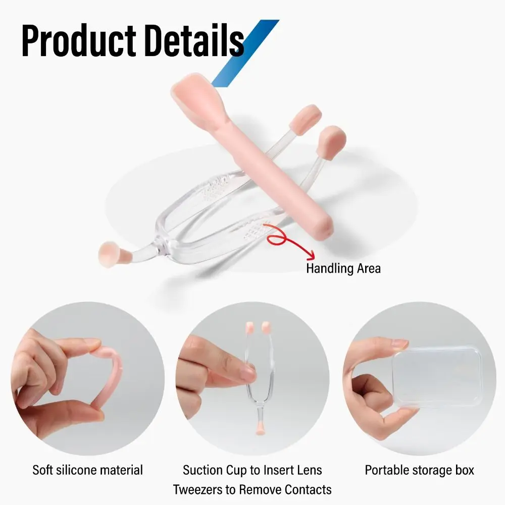 Convenient Contact Lens Wearing Aids with Box Soft Contact Lens Remover Tool Portable Suction Rod Integrated Support Set