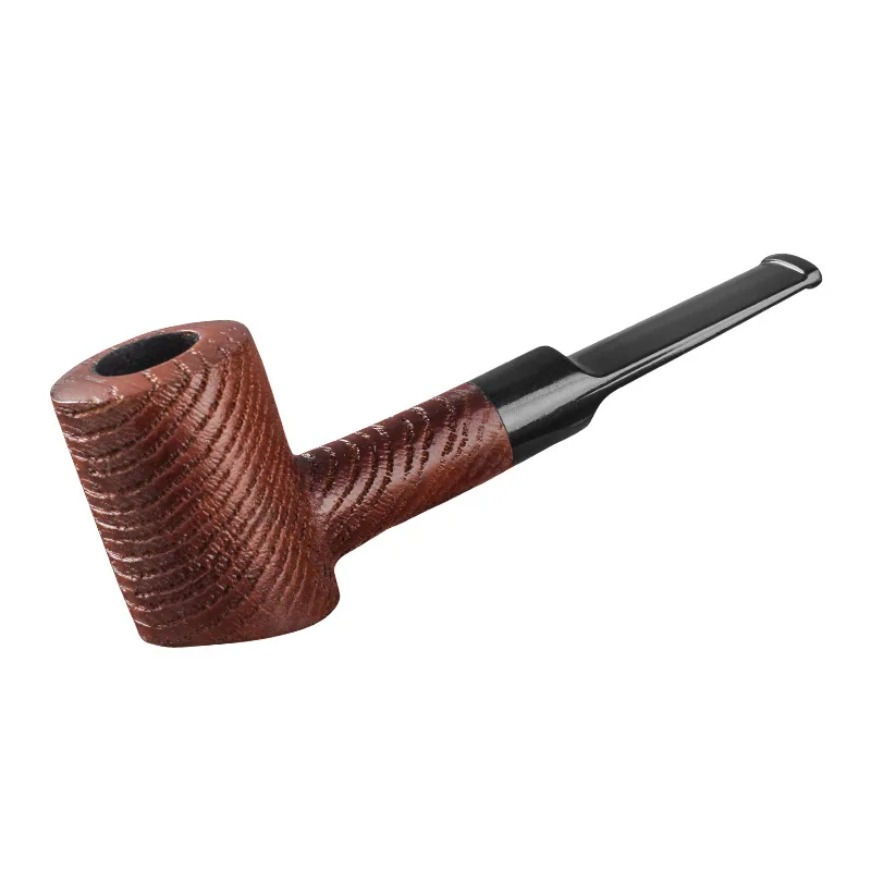 Solid Wood 9MM Straight Pipe Carving Smoke Pipe Elbow Filter Cigarette Holder Smoking Tools