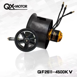 QX-MOTOR 64mm zestaw EDF QF2611-4500KV silnik z 5 łopatkami wentylator kanałowy Hobbywing Skywalker 30A esc dla samolotu FMS RC