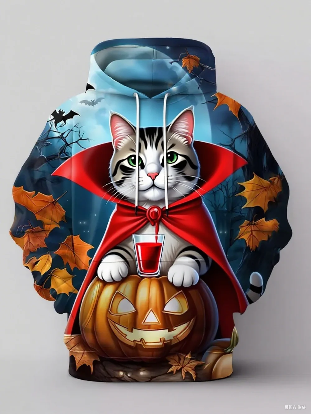 Halloween Men's Hoodie Cute Animal Pumpkin Pattern Autumn Sweatshirts Casual Round Neck Tops Outdoor Comfortable Men's Clothing