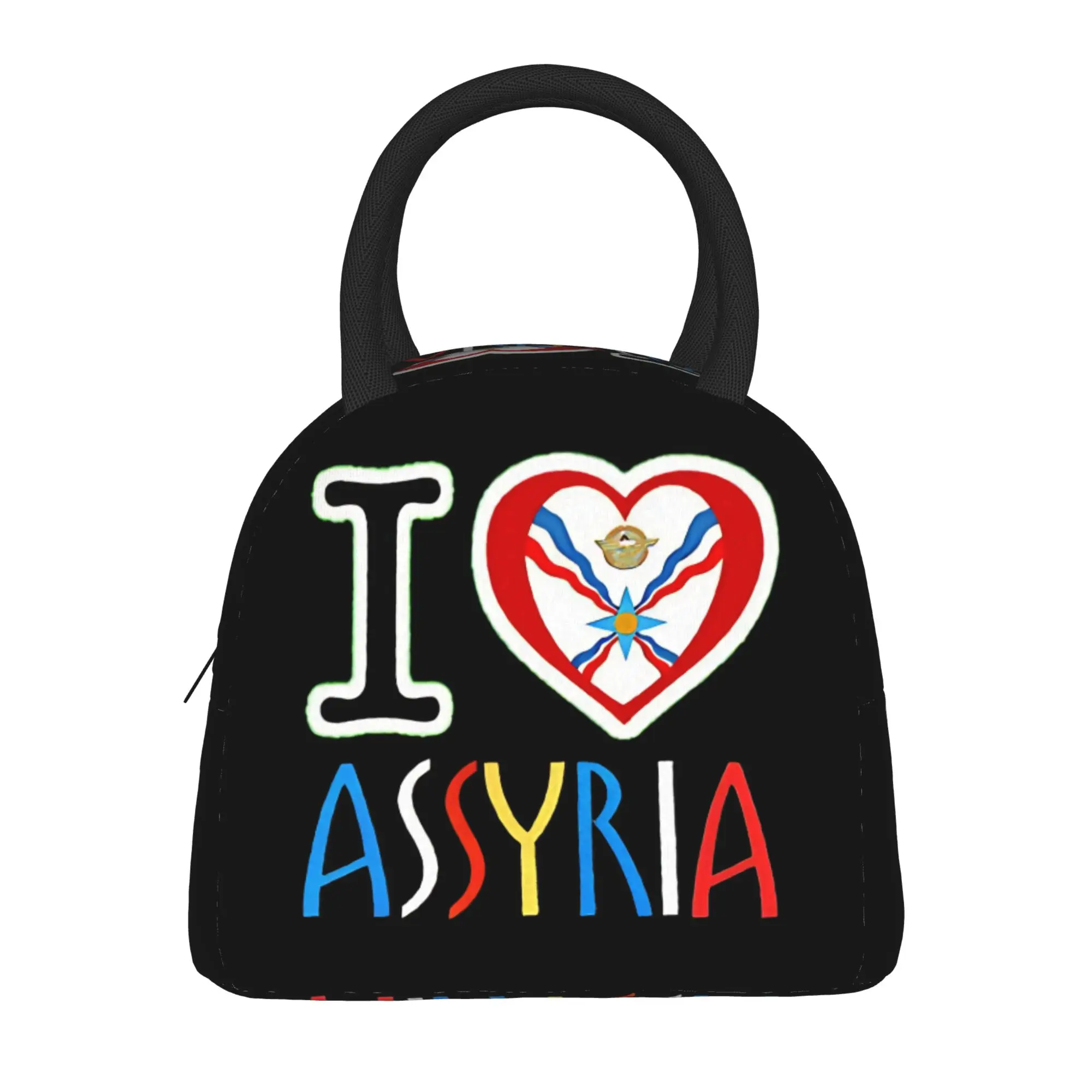 Assyrian Flag Insulated Lunch Bags for Men Women  Storage Food Box Portable Cooler Thermal Lunch Box For Picnic