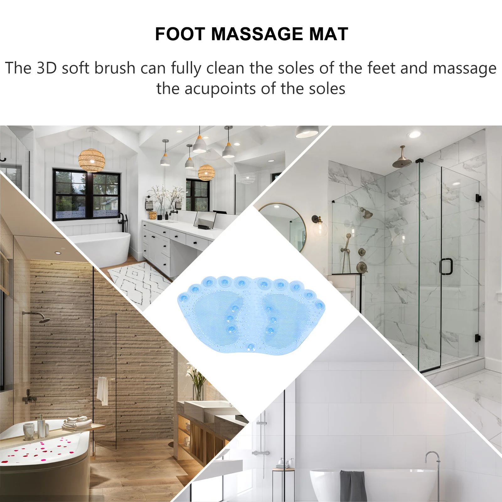 1 قطعة تدليك القدم بولي كلوريد الفينيل الحمام حصيرة مكافحة زلة وسادة شفط كأس دش الطابق سلامة وسادة الكلمة حصيرة بولي كلوريد الفينيل شفط كأس الوسادة