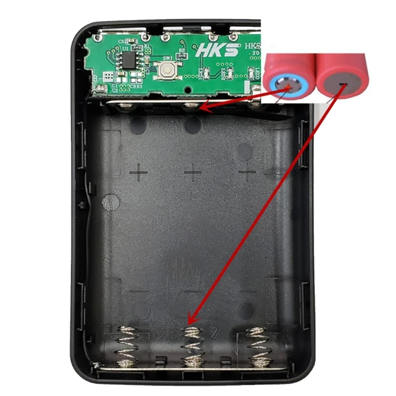 DIY Power Bank Boxes 3x18650 Battery Fast Charger Outer Cases Plastic Shells 3USB Ports Input Battery Not Included