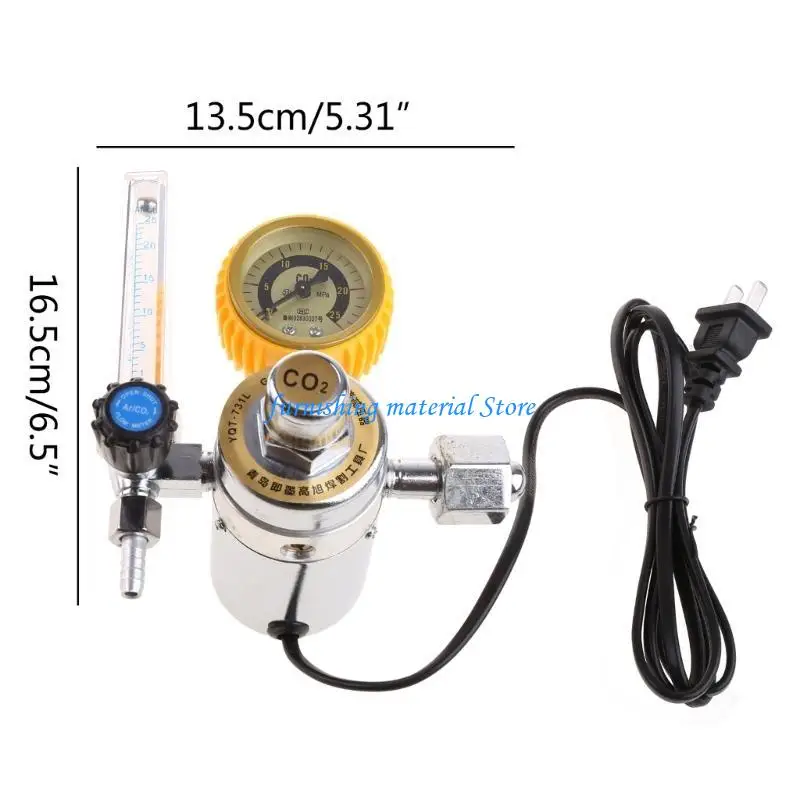 Y5GD مدمج منظم غاز 0-25MPa 5/8 CO2 مقياس ضغط منظم مقياس التدفق #6