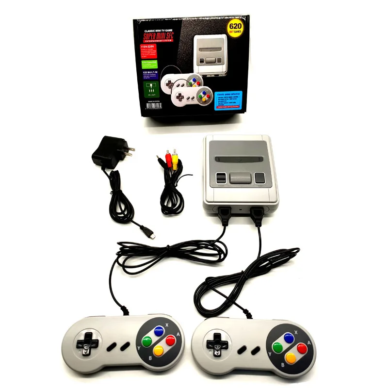 Mini Retro Video Game Console For SNES Home Game Player AV Output Built in SFC620 Game with wired Gamepad For Children