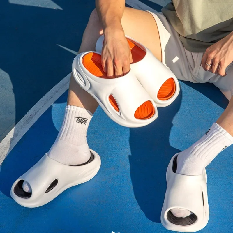 EVA New Summer Slippers for Men Non-slip Thick-soled Outer Wear in The Home Bathroom Non-stinky Foot-stepping Slippers