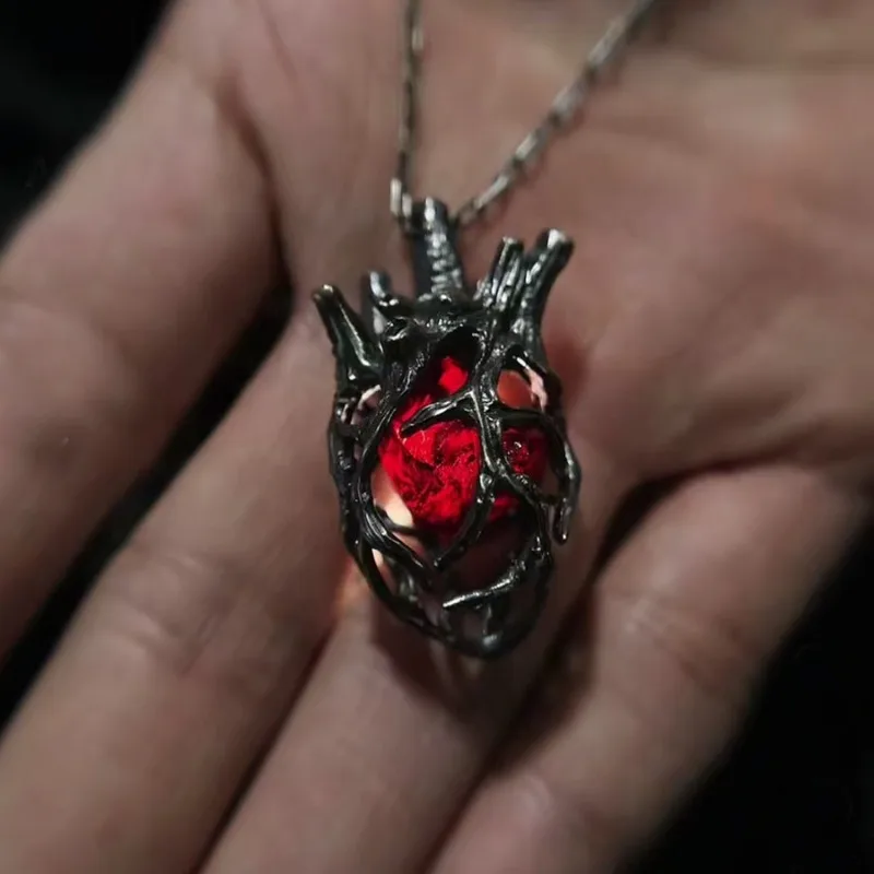 

Halloween witch heart collarbone chain couple pendant valentine guardian necklace dark necklace