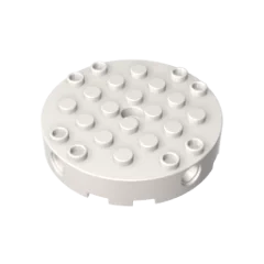 Gobricks GDS-90231 Brick, Round 6 x 6 with 4 Side Pin Holes and Center Hole compatible with lego 18897 Assembles Building Blocks
