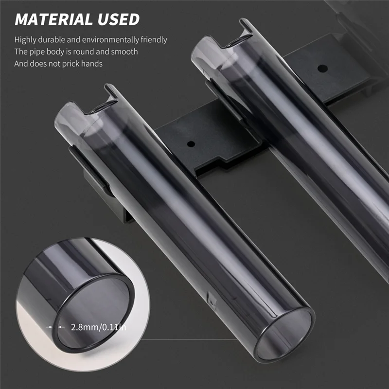 YHOLI-Wall Mounted Fishing Pole Rod Holder, 4 Tube Rod Rack, For Boat, Yacht, Garage Side Storage Tool Fishing Rod Holder