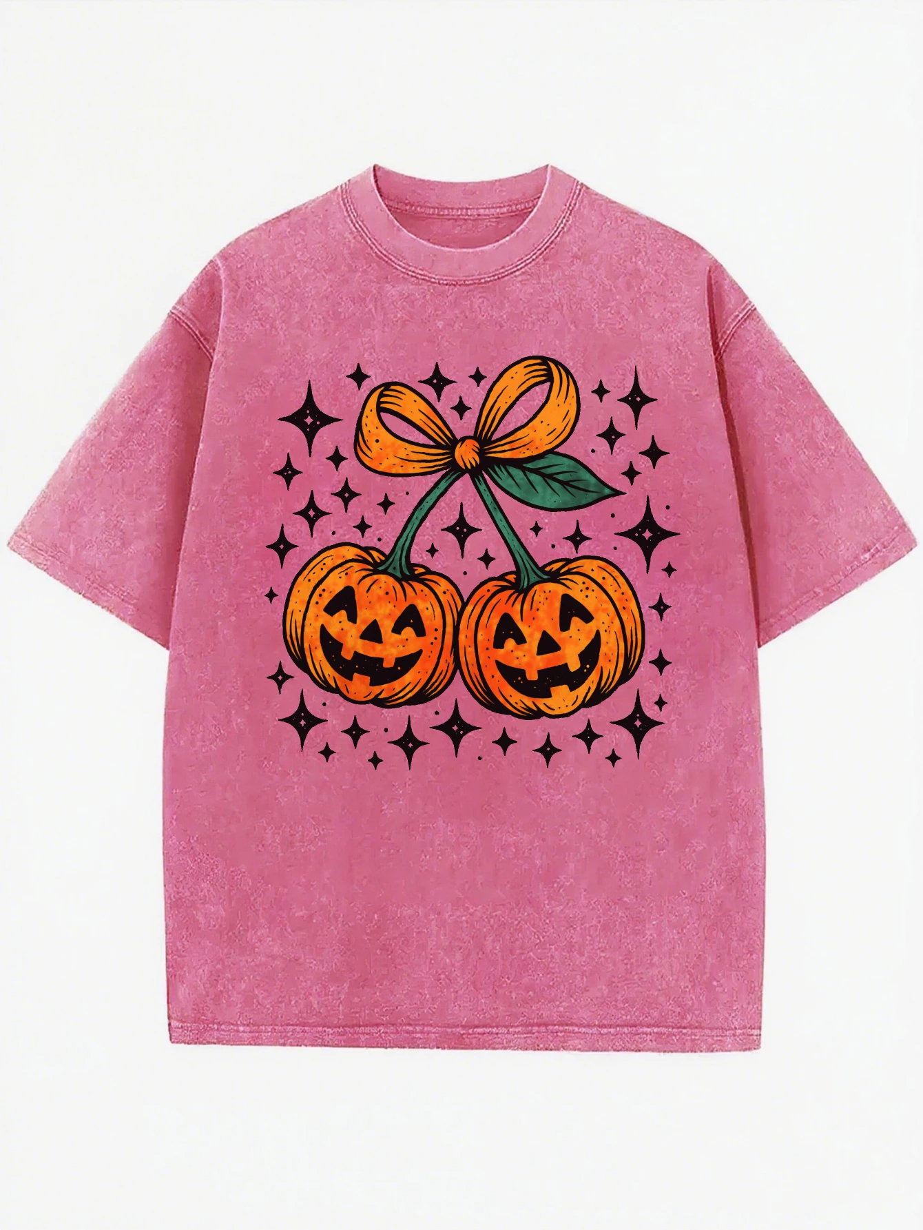 

Осенний Хэллоуин Тыква Вишня Лук Удобная стираная футболка с круглым вырезом и принтом Свободного покроя Мужская женская футболка на Хэллоуин