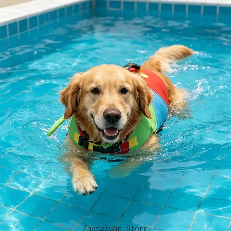 Hunde-Schwimmwesten mit Kragenunterstützung, verstellbare Jacken für überwachtes Schwimmen 3XUF – Detail 2