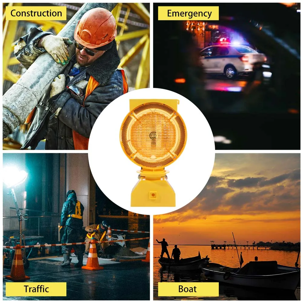 Solar Power Solar Industrial Warning Lights Energy Saving Light Controlled LED Strobe Construction Light High Brightness LED