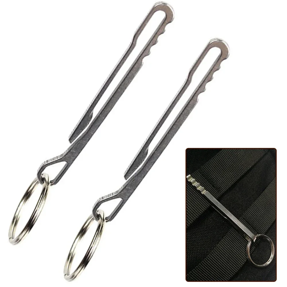 2pcs Mountaineering Buckle Multitools Stainless Steel Waist Belt Hanging Clip Quickdraw Key Ring Tool Outdoor Tools