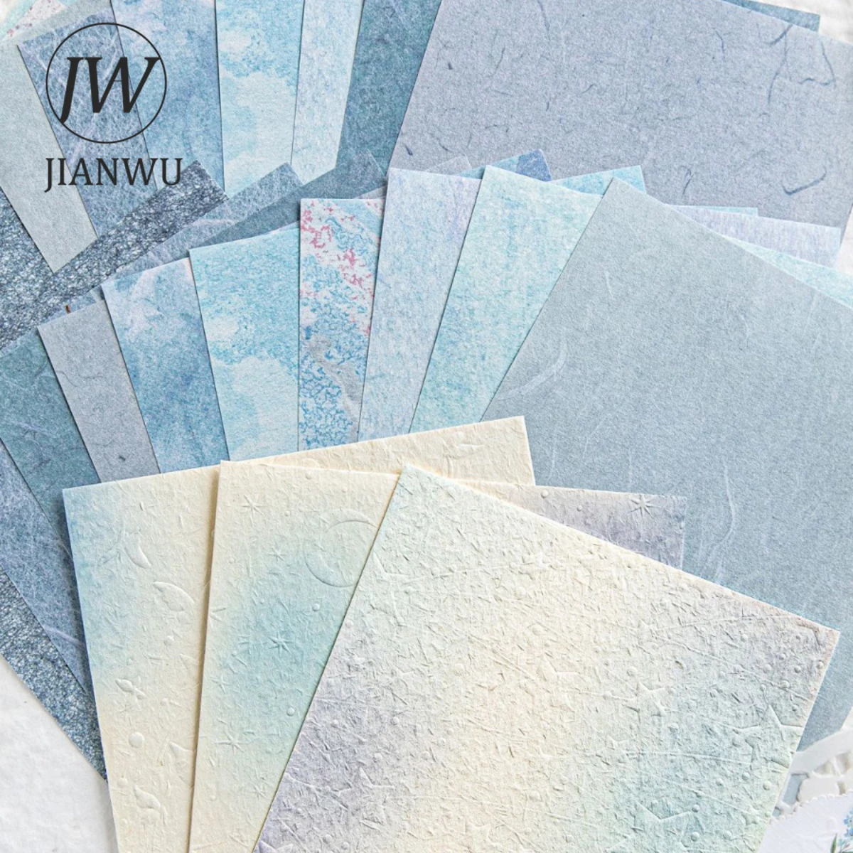 JIANWU Color Blush Series Vintage Watercolor Smudged Texture Collage Memo Pad Material Paper Creative DIY Journal Stationery