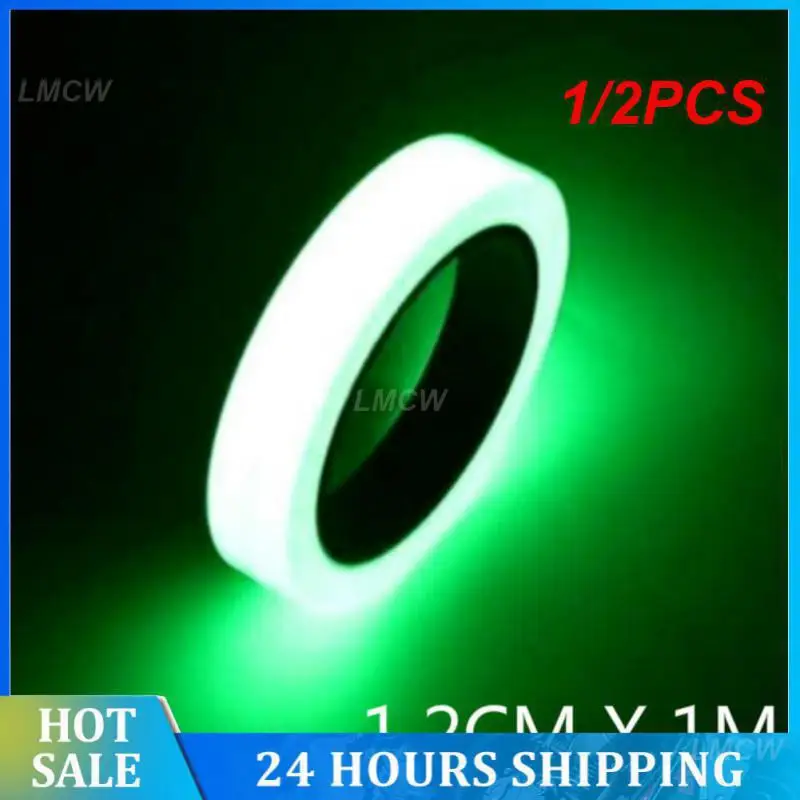 1/2PCS Reflective Fluorescent Non-slip Green Warning Ground Light Car Luminous Car Interior Accessories Portable