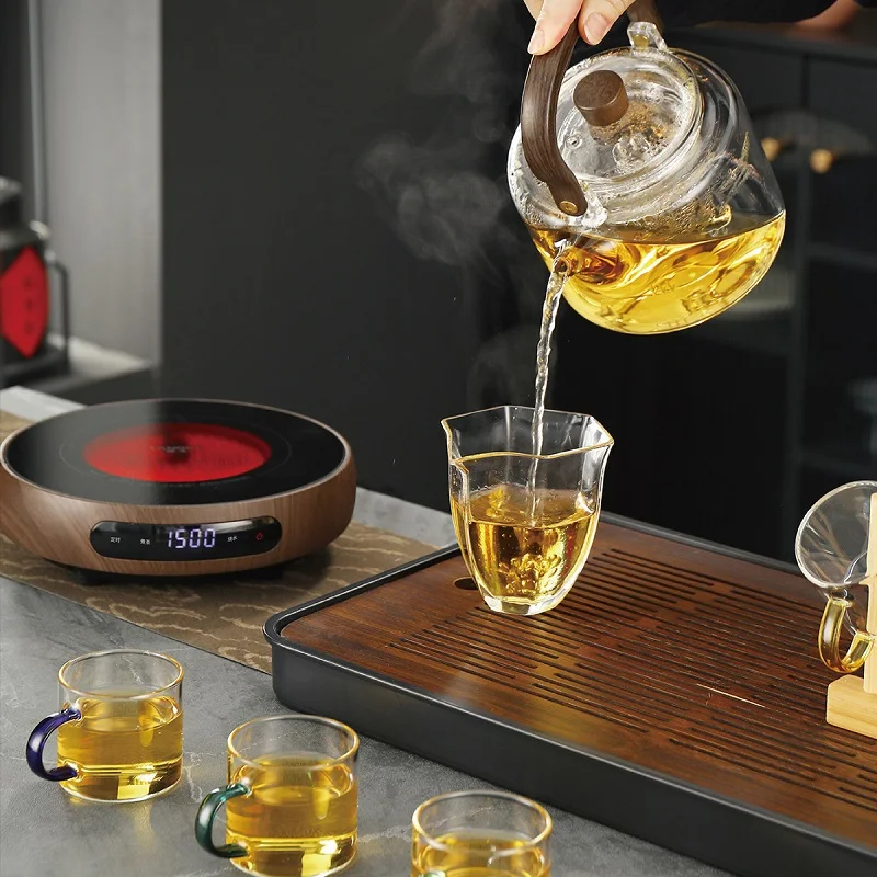 1500W Smart Tea Stove Boiling Water Heater 8 Gear Heating Stove Office Timing Tea Maker Auto Keep Warm Electric Ceramic Stove