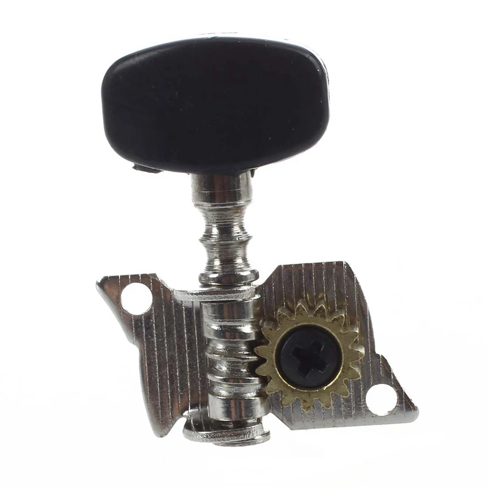 AA75-8Pcs جيتار وصغير 4 أوتاد ضبط الجيتار رؤوس آلة 4R و4L، تتضمن براغي التركيب - فضي وأسود