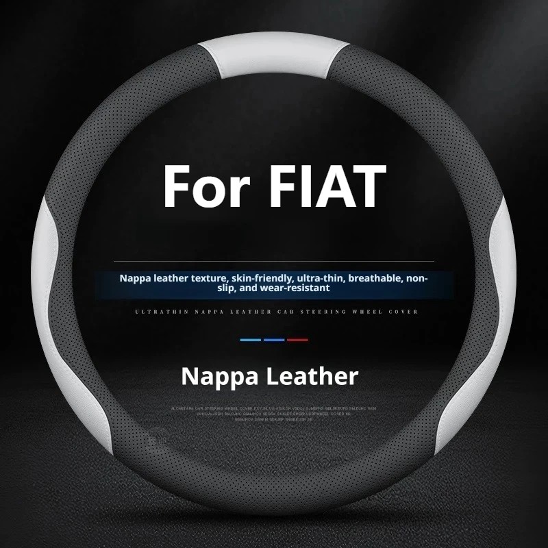 Luxury Car Steering Wheel Cover For FIAT 500 Tipo Argo Pulse Cronos Scudo Sweat Absorbent Anti-slip Car Interior Accessories