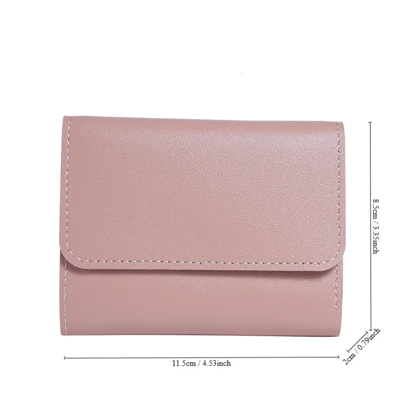 Fashion Ultra Thin Triple Fold Women's Short Wallet, Smooth Surface Multi-Card Holder Mini Coin Purse Ideal Daily Gift for Women view 4