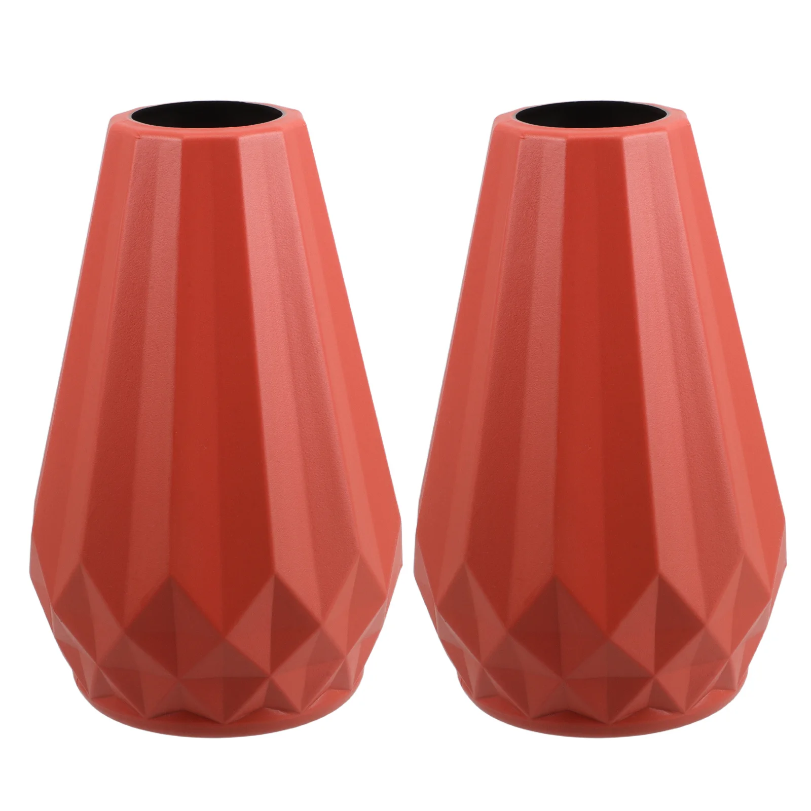

2Pcs Plastic Flower Vase Unbreakable Lightweight Design for Artificial Flowers Geometric Container Ornament Living Room Study