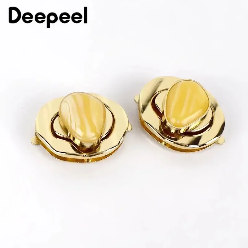 1/2Pcs Meetee Fashion Gold Metal Lock Clasp Turn Twist Locks Closure Snap Clip Buckles DIY Bag Purse Hardware Repair Accessories