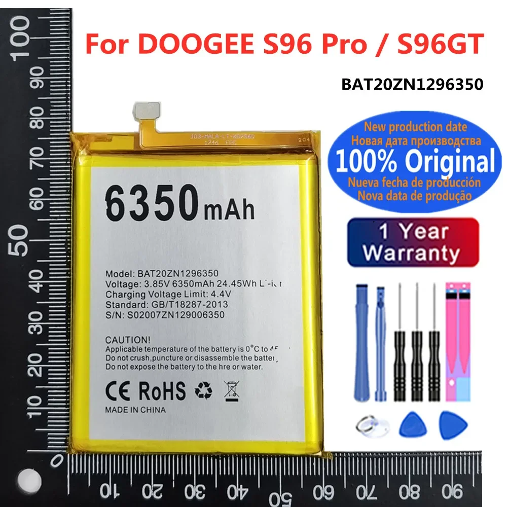 

6350mAh 100% Original Battery BAT20ZN1296350 For DOOGEE S96 Pro S96GT Battery S96Pro 6.22'' Helio Octa Core Rugged Phone Bateria