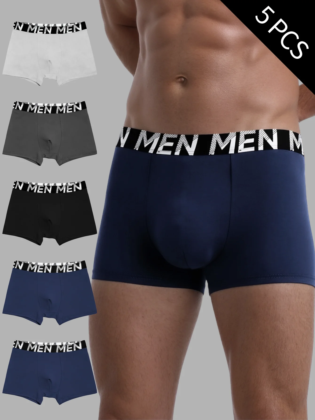 5 قطعة الملاكمين الرجال حزمة الملاكم Hombre ملابس داخلية للرجال التدريب مثير السروال موضة ملابس داخلية للأولاد boxershort الرجال الرياضة غمد #2