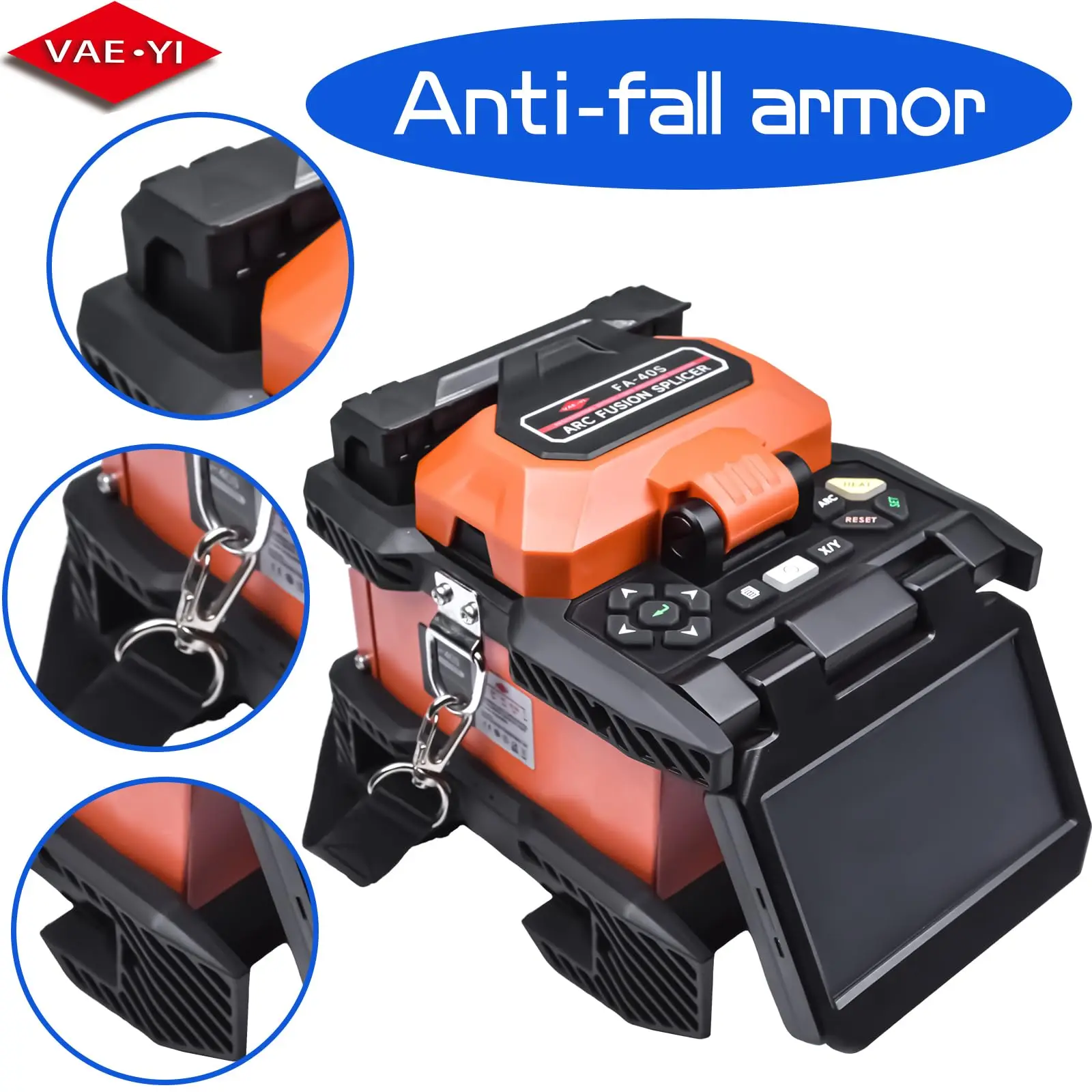 VAEYI FTTH Fiber Optic Fusion Splicer Machine Core Alignment Fusion Splicing Machine 7sec Splice Time 250μm Fiber, 900μm FA-40S