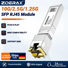 Módulo transceptor Ethernet ZoeRax 1.25/2.5/10G RJ45 SFP, adaptativo, Plug and Play, compatible con