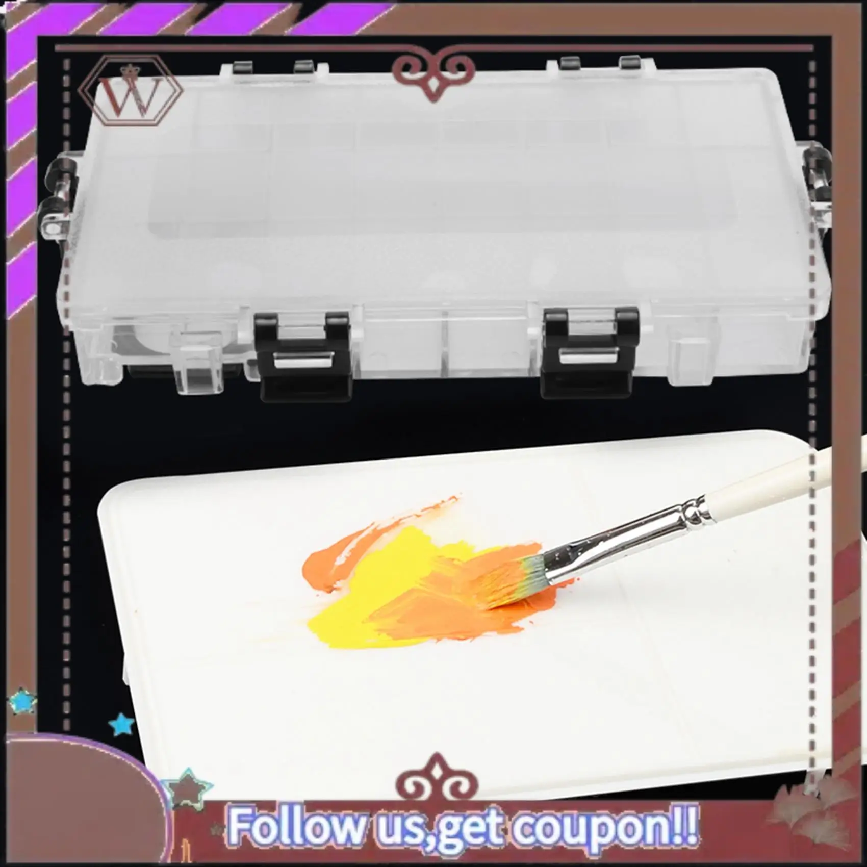 ABBG-24-Well صندوق لوحة ألوان مائية مانع للتسرب للألوان المائية نصف المقالي والأكريليك والغواش والطلاء الزيتي