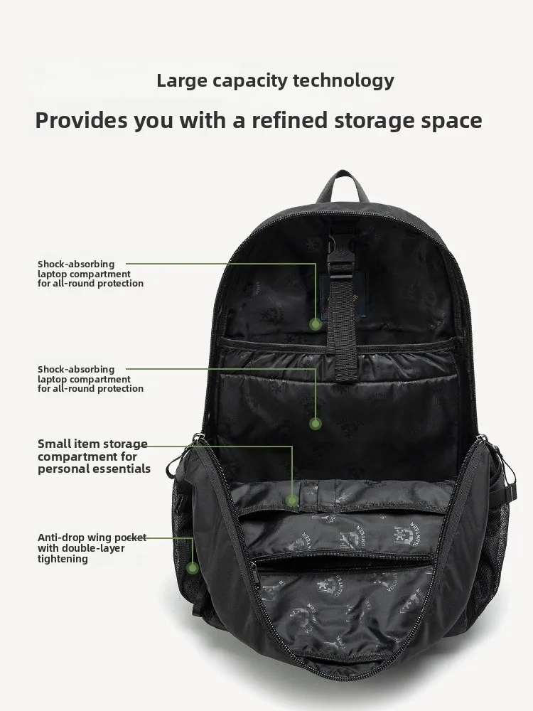 

VOLUNTEER Large 6 Inch Double oulder Canvas Bapa Men's Long Distance Travel Bag Outdoor Hiking Bapa for Youth