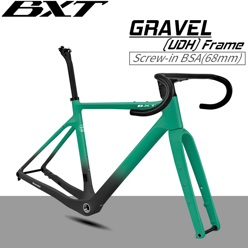 

BXT Carbon Gravel Frame Model-135 with handlebar Carbon Road Bicycle Frame Disc Brake Carbon Gravel Bicycle Frame