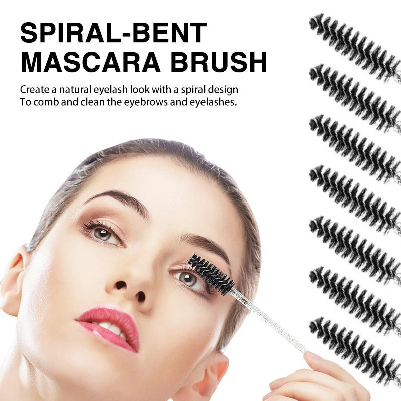 

50Pcs Disposable Eyelash Brush Soft Head Crystal Eyebrow Brush Lash Extension Brush Mascara Wand Makeup Tool