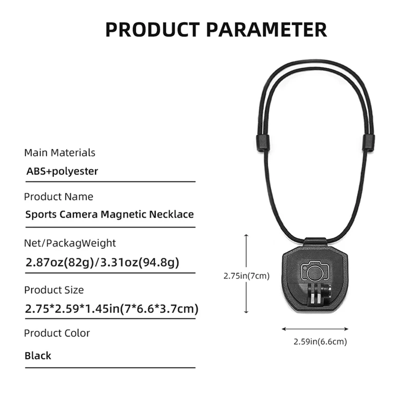 Magnetic Mount Stand With Lanyard For Gopro/Action/Insta 360/Pocket Neck Strap Action Camera Accessories-WMAN