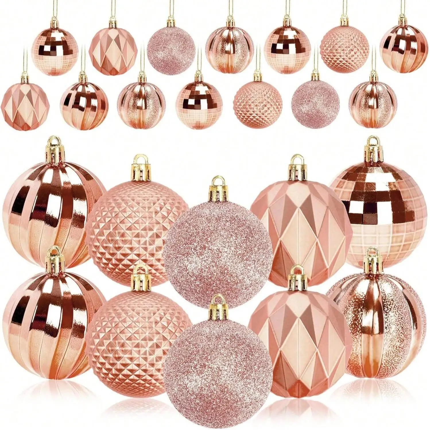 Weihnachtskugeldekorationsset, bruchsichere Kunststoffornamente, 60-mm-Baumschmuck, festliche Accessoires für Freunde und Familie