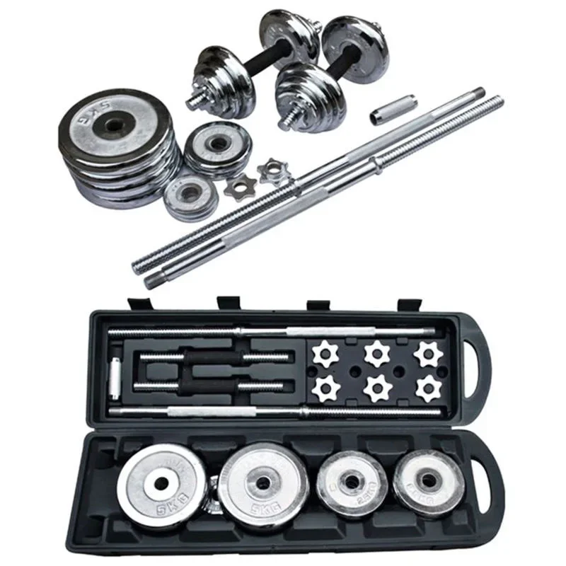 -Multi-function Adjustable Weightlifting Case Cast Iron Fitness Free Weights 50kg Barbell And Dumbbell Set