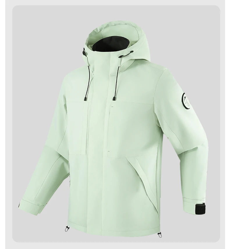 LNGXO Wasserdichte Windjacke für Damen und Herren, Outdoor-Sport, winddichte, einlagige Jacke, Wander-, Trekking-, Bergsteiger-Regenjacke – Detail 19
