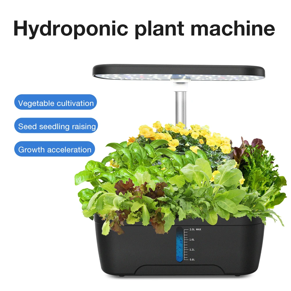 ماكينة نباتات مائية بلاستيكية مكونة من 6 فتحات مع مصباح نمو LED كامل الطيف ينمو بسرعة زارع مائي بلاستيكي #4