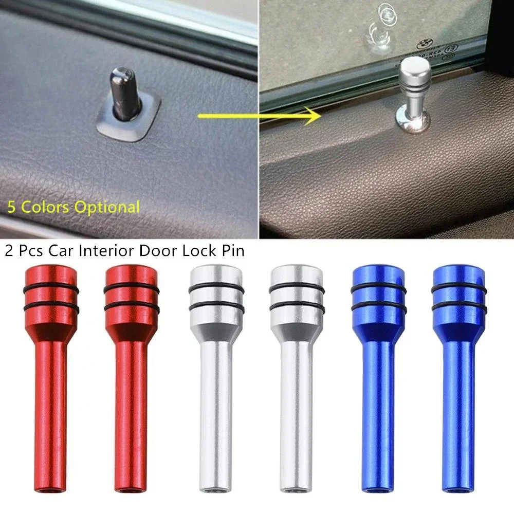 

2/4Pcs Universal Car Truck Interior Door Lock Knob Pull Pins Aluminum Alloy Auto Car Security Door Lock Pins Knob