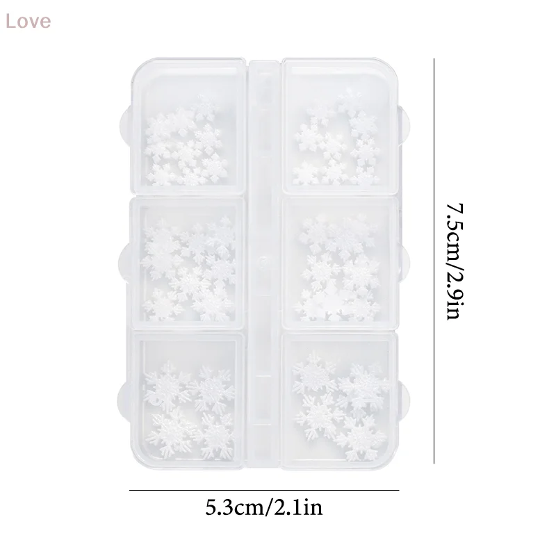 [L & P] 6 شبكات صندوق عيد الميلاد الأحمر الأخضر حبة ندفة الثلج مسمار حجر الراين مختلط الحجم خرز زاهي الألوان سحر مانيكير مجوهرات