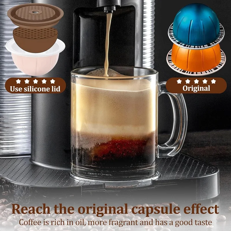 Tapas de cápsulas de café reutilizables para Nespresso, 2 piezas, Vertuo rellenable, discos con papel de aluminio, duradero, fácil de instalar