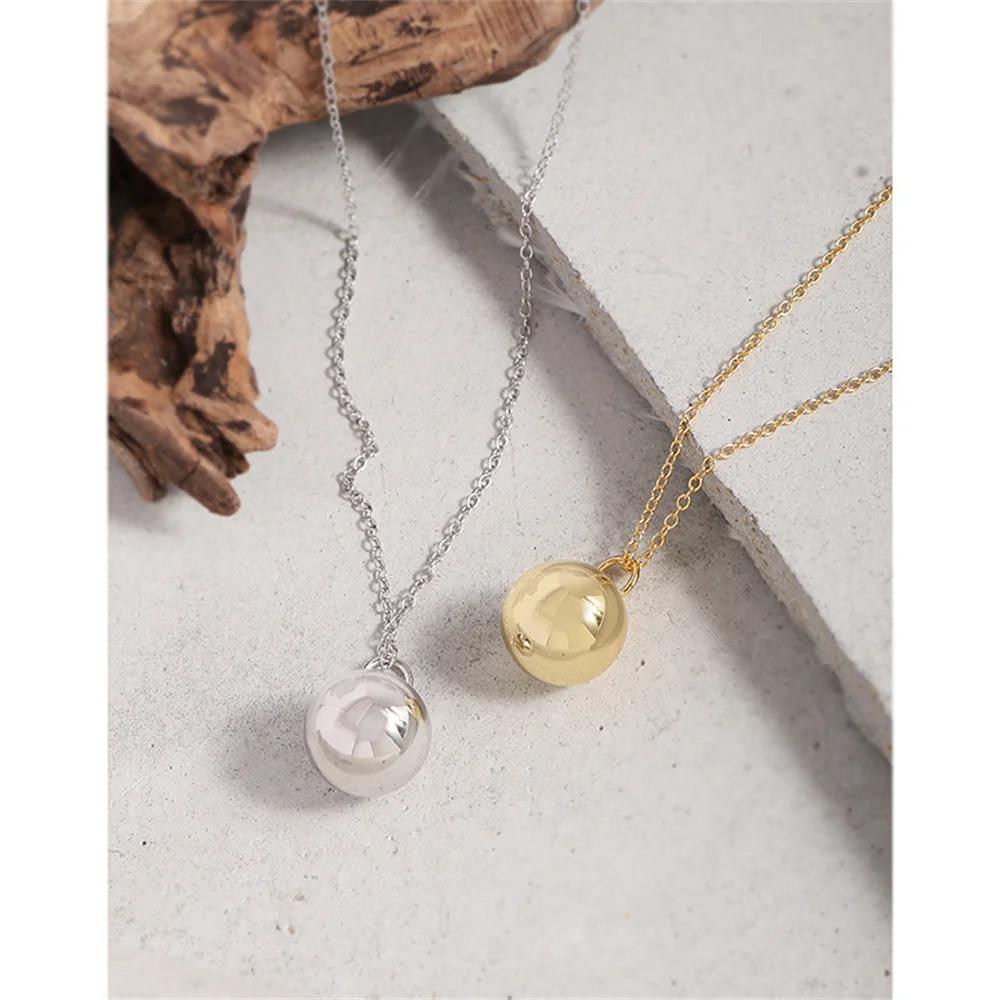 

Корейская цепочка для свитера из стерлингового серебра 925 пробы в стиле INS, роскошный нишевый минималистичный золотой шар, стильное длинное женское текстурированное ожерелье