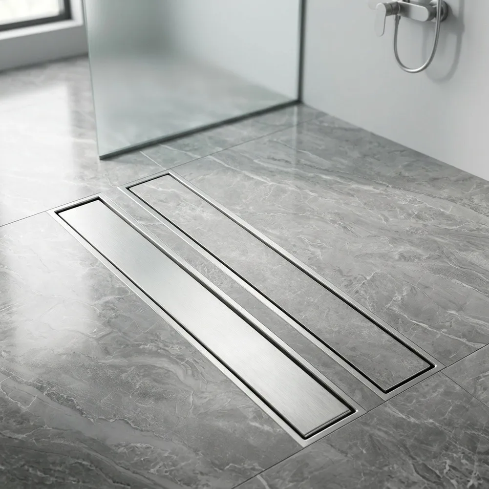 For Seamless Floor Integration 10*50*5cm Linear Shower Drain 2 In 1 Shower Drainage Solution Bath Hardware Set