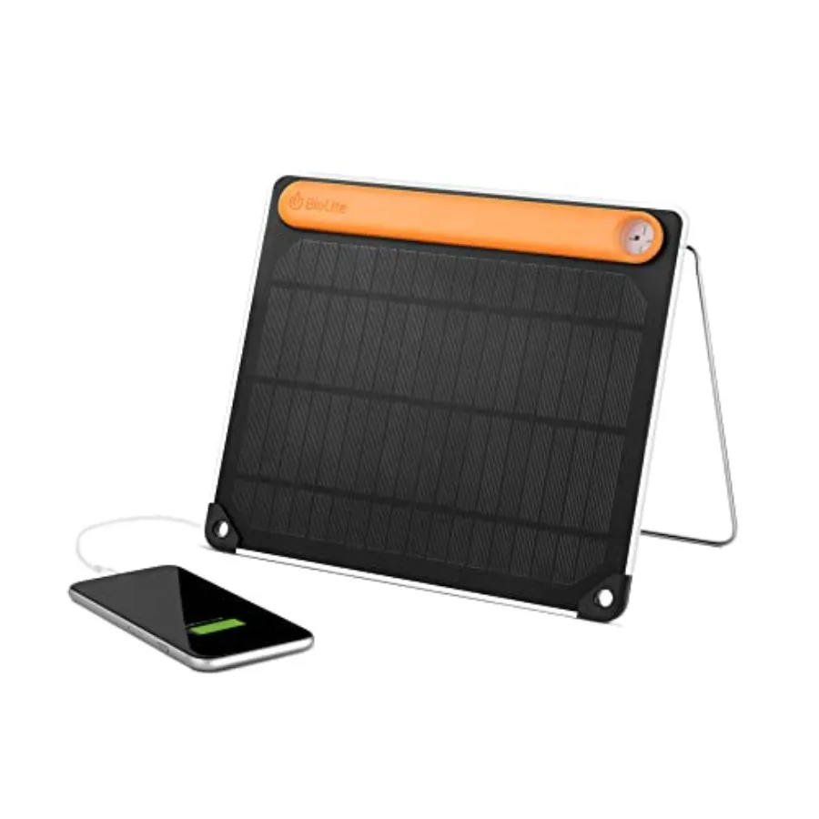 

Ultraslim 5watt solar panel with builtin 3 200 mAh battery for outdoor charging ideal for camping hiking and emergency power ne