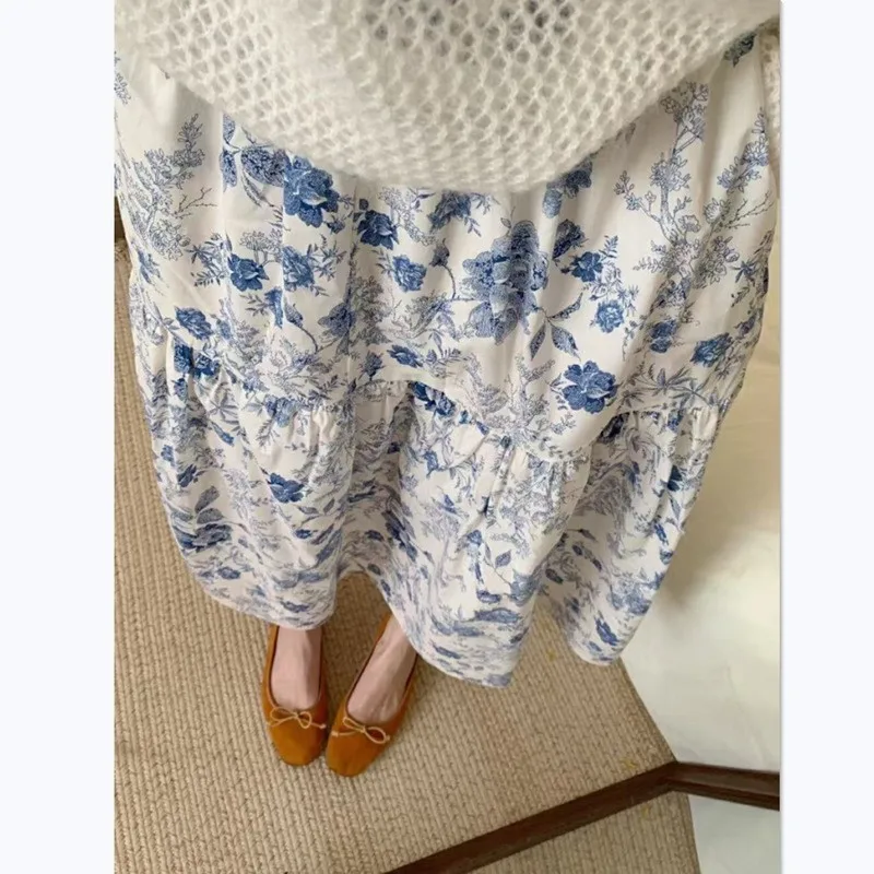 

Весна-лето 2023, новая утягивающая универсальная юбка f-длины, юбка трапециевидной формы с китайской национальной атмосферой, повседневная деловая юбка