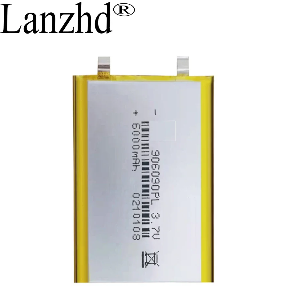 1-10 szt. Bateria polimerowa li-po 6000 mah 3,7 V 906090 inteligentne domowe głośniki MP3 Akumulator litowo-jonowy do rejestratora, GPS, mp3, mp4,