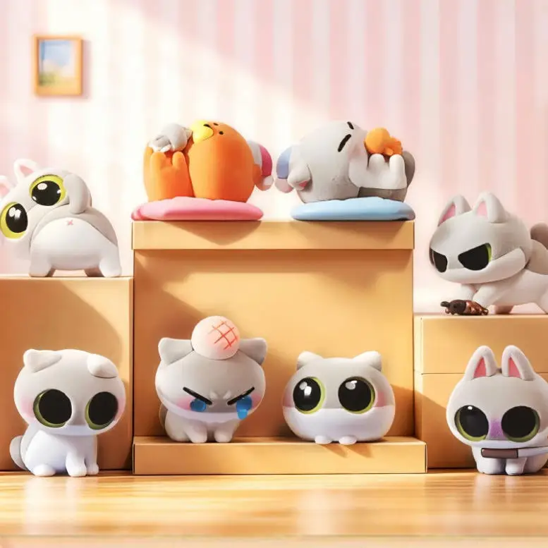 TOY LEAD Kitten Doll Flocked PVC Doll Blind Box Trendy Toys Cute Doll Decoration Birthday Gift for Girl Gift for Boy
