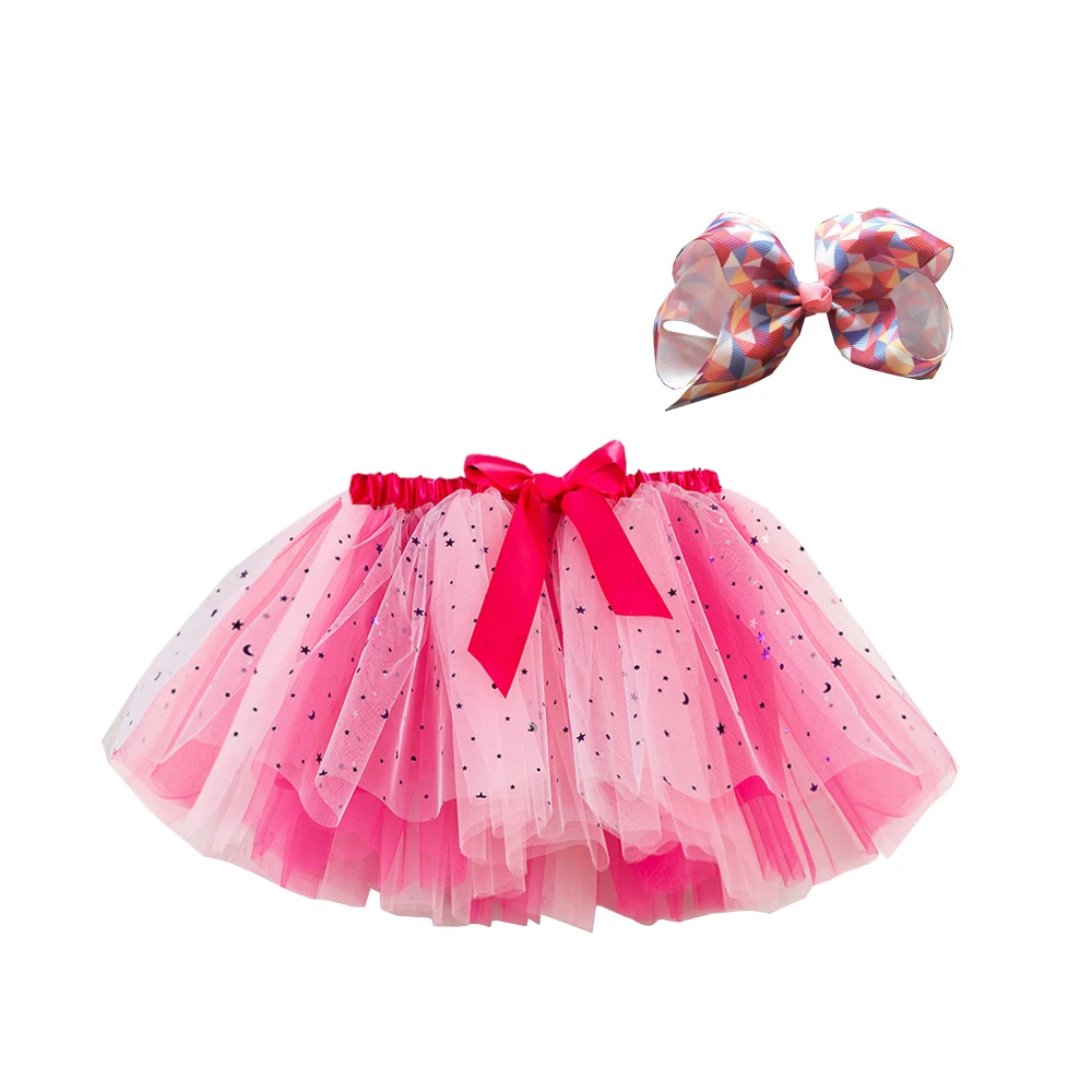 2024 New Tutu Skirt Baby Girls Clothing 12M-8Y Colorful Mini Pettiskirt Kids Party Dance Rainbow Tulle Skirts Children\'s Clothes