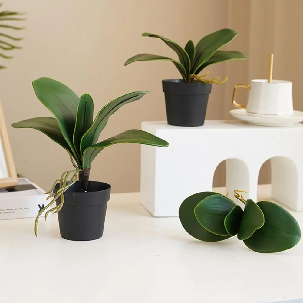 Vivid Eco-friendly Artificial Orchid Leaves Real Touch Fake Phalaenopsis Leaves Artificial Plant DIY Auxiliary Material